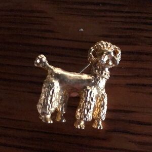 Gold tone Poodle Pin Brooch
